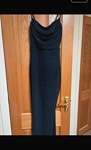 Windsor navy glitter cowl - glitter, neck