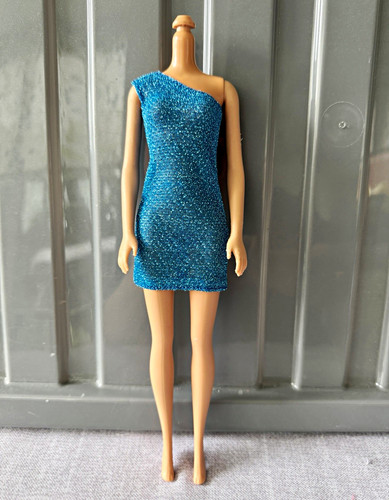 Blue glitter one shoulder - blue,