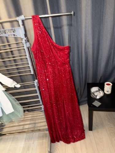 Women red formal sequin - red,