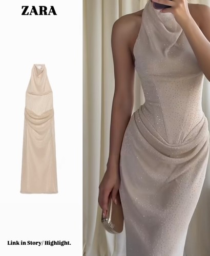 Zara glitter halter corset