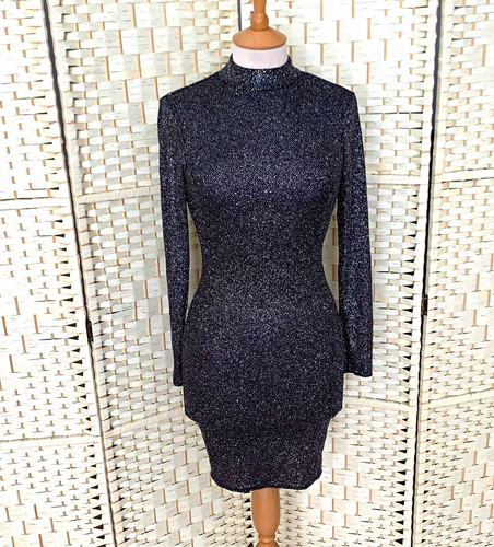 New look black glitter high - look,
