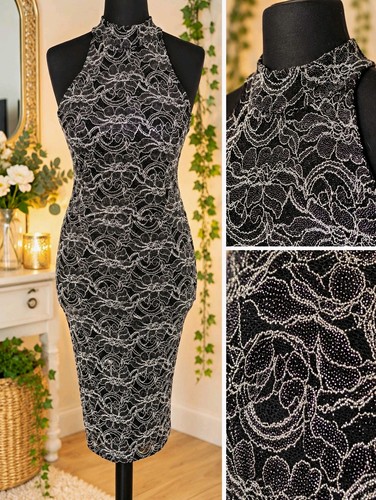 Quiz black silver - quiz, lace