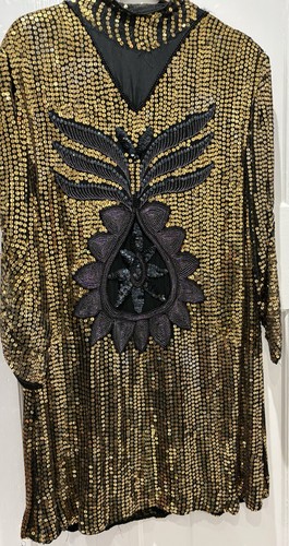 Shimmer gold black - shimmer, sequin