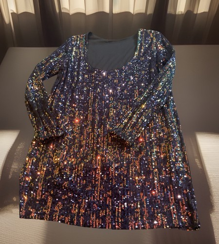 Sequin sparkling dress lined - sequin,