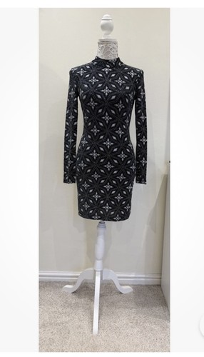 Dress black silver - dress, long