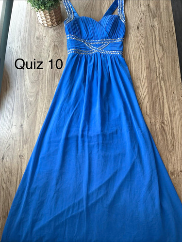 Quiz blue beaded neck - blue, v-neck