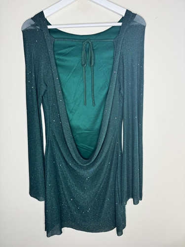 Women green sparkle draped - green,
