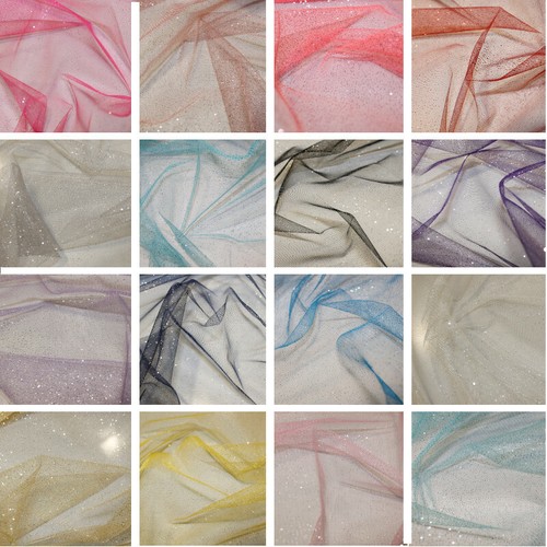 Glitter tulle fabric - glitter,