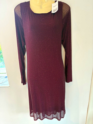 Next burgundy rhinestone mesh - burgundy,