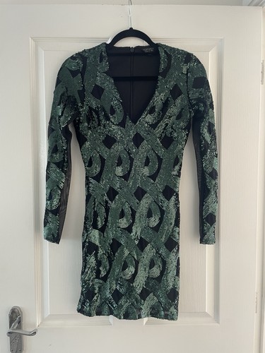 Topshop green black sequin - green,