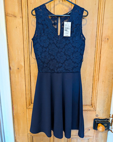 Quiz navy floral lace glitter - floral,
