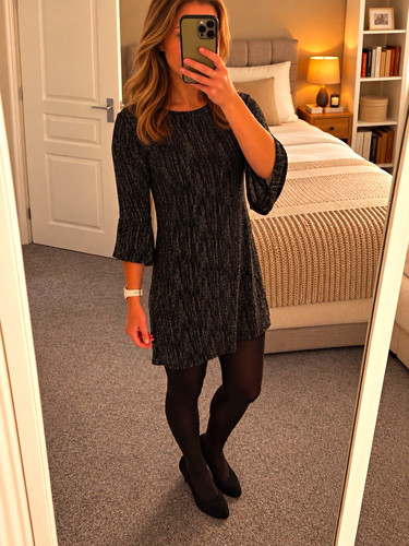 Black silver glitter shift - f&f,