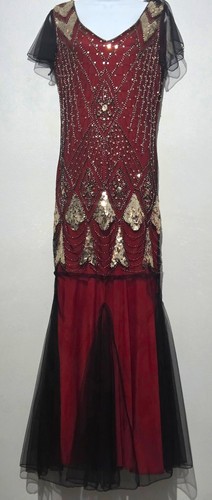 Womens red black gold sequin - red,