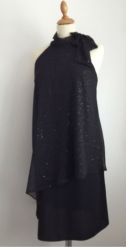Black silver glitter chiffon